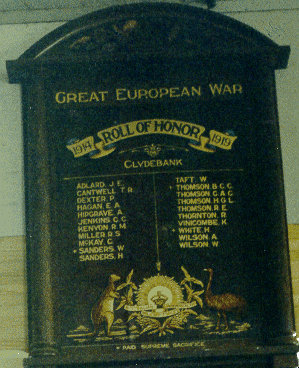 Clydebank Airly Honour Roll (First World War)