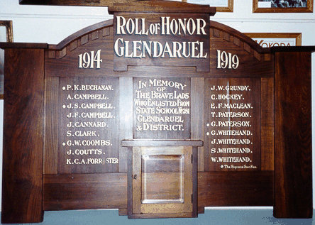 Glendaruel State School Honour Roll (First World War)