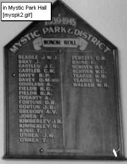 Mystic Park Honour Roll (Second World War)