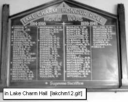Lake Charm Hall Honour Roll