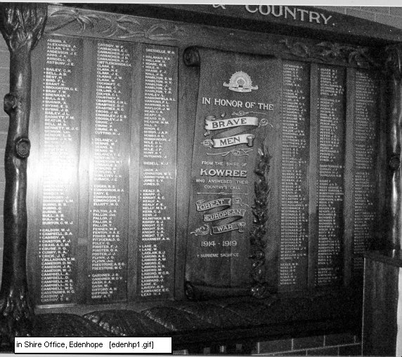 Edenhope Kowree Shire Honour Roll (First World War)