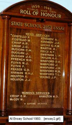 Ensay State School Honour Roll (Second World War)