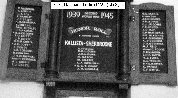 Kallista Sherbrooke Honour Roll (Second World War)