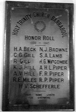 Barrabool Holy Trinity Church Honour Roll (Second World War)
