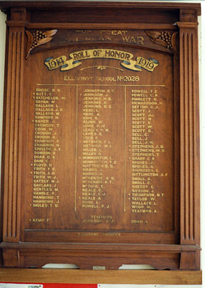 Elliminyt State School Honour Roll (First World War)