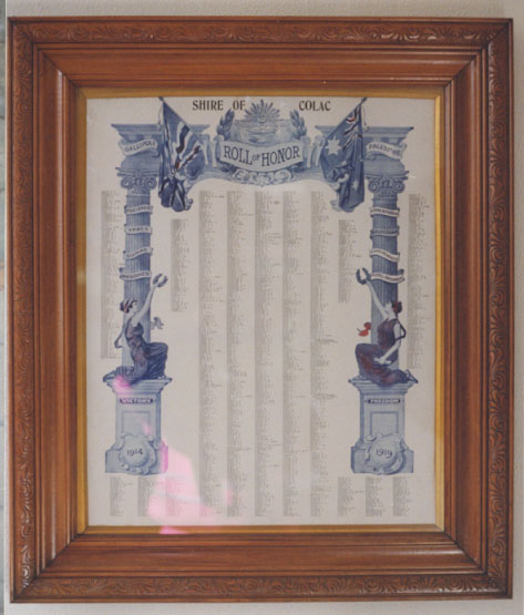 Colac Shire Honour Roll (First World War)