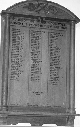 Drysdale State School Honour Roll (First World War)