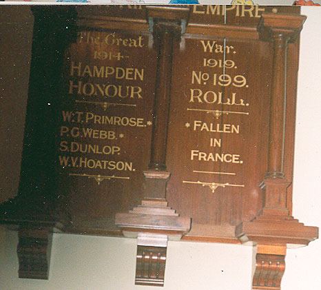 Terang Masons Honour Roll (First World War)