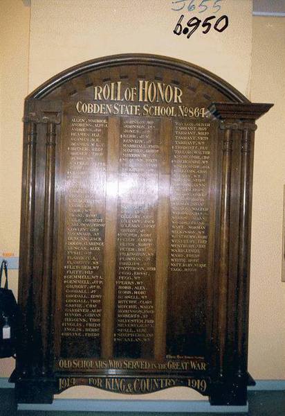 Cobden State School Honour Roll (First World War)