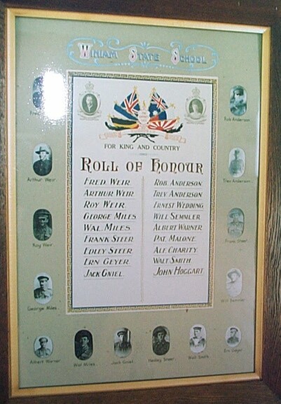 Winiam State School Honour Roll (First World War)