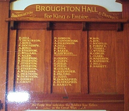 Broughton District Honour Roll (First World War)