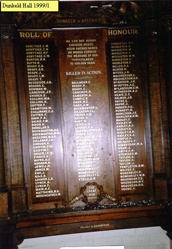 Dunkeld Honour Roll (First World War)