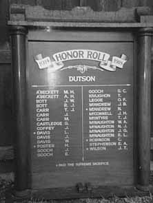 Dutson Honour Roll (First World War)