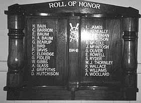 Sale Rowing Club Honour Roll (First World War)