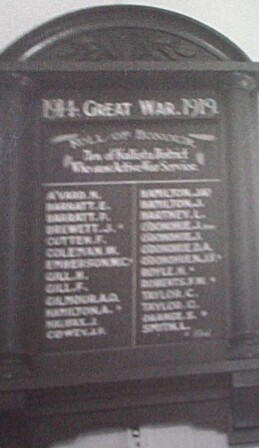 Kallista District Honour Roll (First World War)
