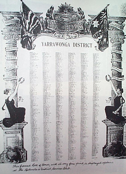 Yarrawonga District Honour Roll (Scroll) (First World War)