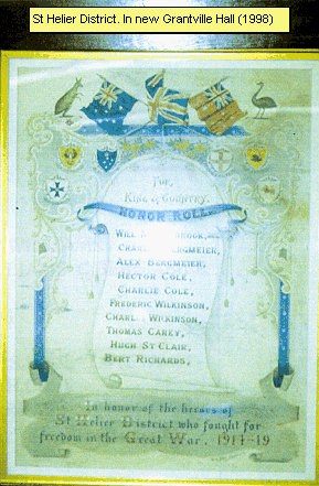St Helier District Honour Roll (First World War)