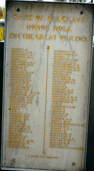 Glen Waverley Mulgrave Shire Honour Roll (First World War) (Part B)