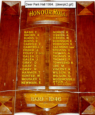 Deer Park Honour Roll (Second World War)