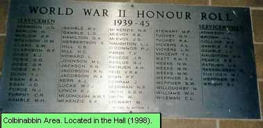 Colbinabbin Honour Roll (Second World War)