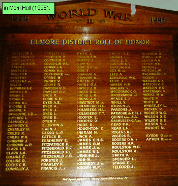 Elmore Honour Roll (Second World War)