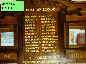 Avon Plains Honour Roll (First World War)