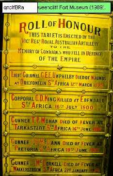 Queenscliff Honour Roll (Boer War)