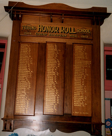 Terang State School Honour Roll (First World War)