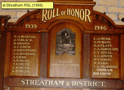 Streatham District Honour Roll