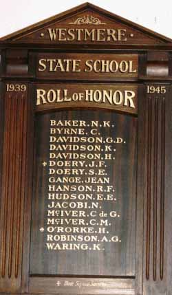 Westmere State School Honour Roll (Second World War)