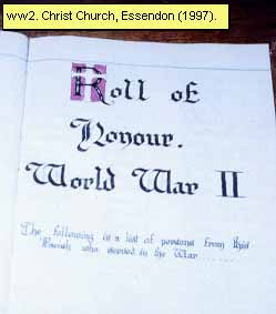 Essendon Christ Church Honour Roll (Book) (Second World War) (Part B)
