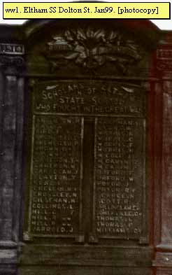Eltham State School Honour Roll (Dolton Street) (First World War)