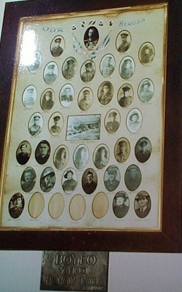 Boyeo School Honour Roll (Photo Board) (First World War)