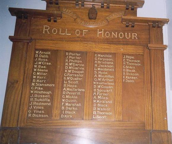 Camperdown Church of England Honour Roll (First World War)