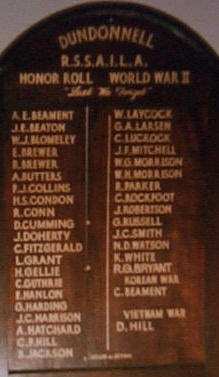 Dundonnell District Honour Roll