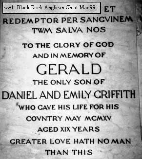 Black Rock Anglican Honour Roll (Plaque) (First World War)