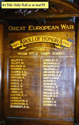 Miram South and Yanipy State School Honour Roll (First World War)