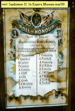 Sandsmere State School Honour Roll (First World War)