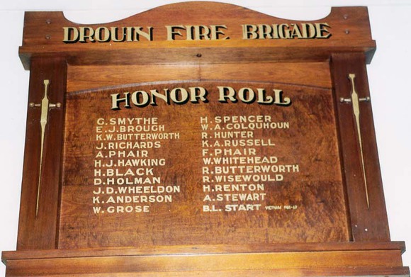 Drouin Fire Brigade Honour Roll (Second World War)