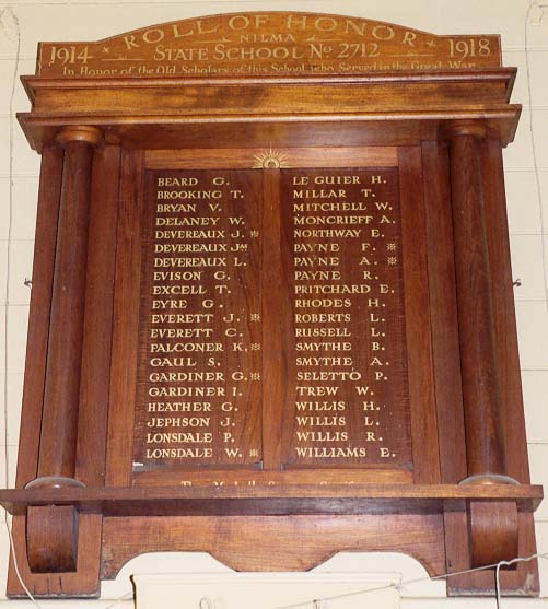 Nilma State School Honour Roll (First World War)