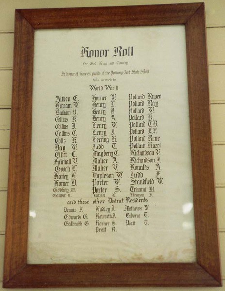 Poowong East State School Honour Roll (Second World War)