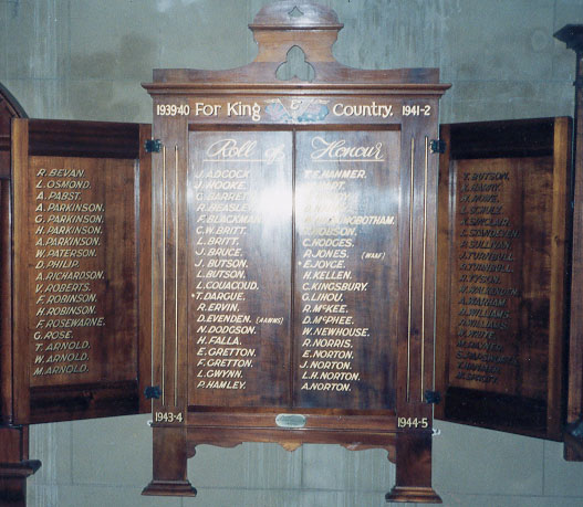 Yarraville Methodist Church Honour Roll (Second World War)