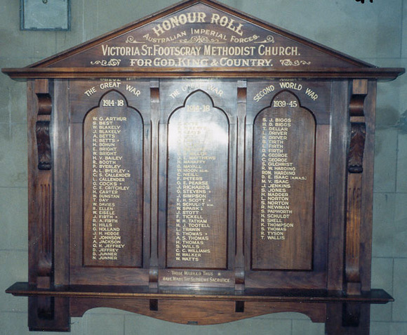 Footscray Methodist Church Honour Roll