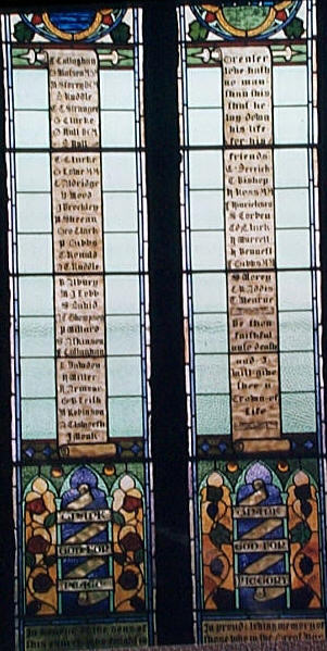 Brighton Methodist Church Stained Glass Window (New Street) (First World War)