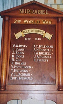 Nurrabiel Uniting Church Honour Roll (Second World War)