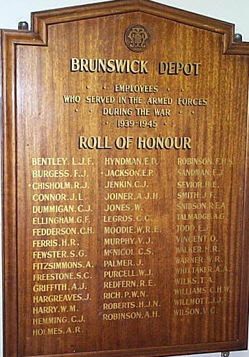 Melbourne and Metropolitan Tramways Board Honour Roll (Brunswick) (Second World War)