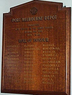 Port Melbourne Tramways Board Honour Roll (Second World War)