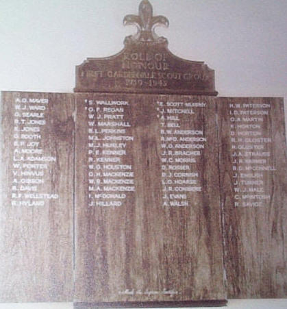 Gardenvale Scout Hall Honour Roll (Second World War)