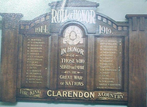 Clarendon District Honour Roll (First World War)