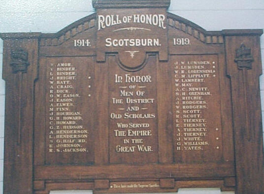 Scotsburn Honour Roll (First World War)